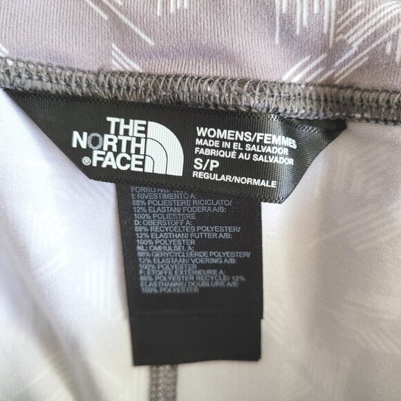 North Face Leggings Womens Size Small Grey White Print Capri Activewear - Picture 10 of 12